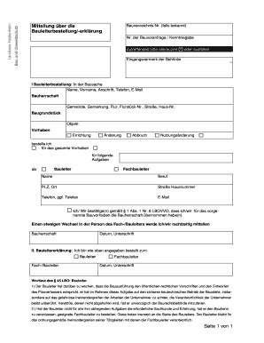 Fillable Online Landkreis Heidenheim Pdf Bauleiterbestellung Formular