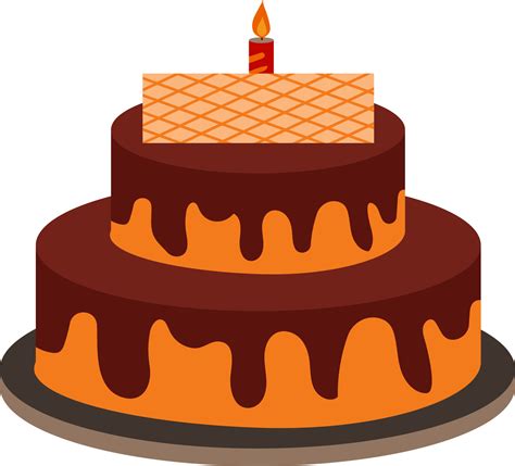 Two Layer Delicious Cake Icon In Brown And Orange Color 24146387