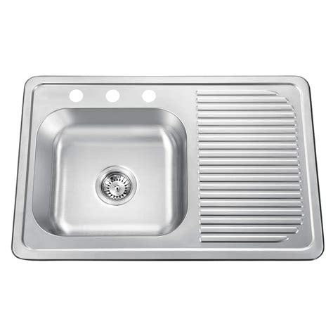 Stainless steel kitchen sink with drainboard