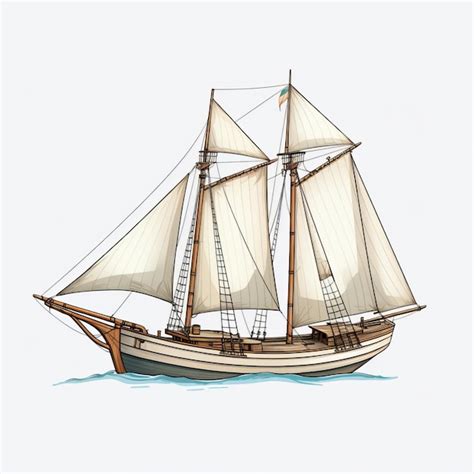 Premium Ai Image Vintage Sailing Ship Illustration Handdrawn Style