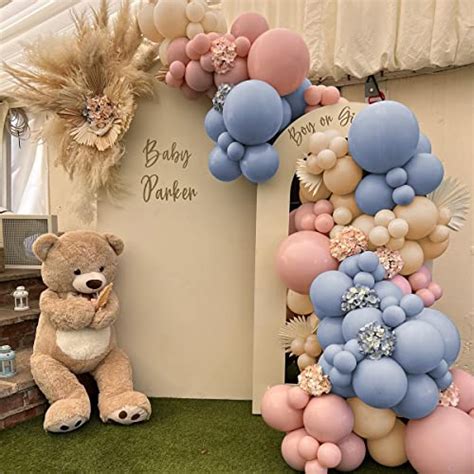 Pink And Blue Purple Balloons Dusty Arch Kit Garland Nude For Gender Reveal Baby Shower