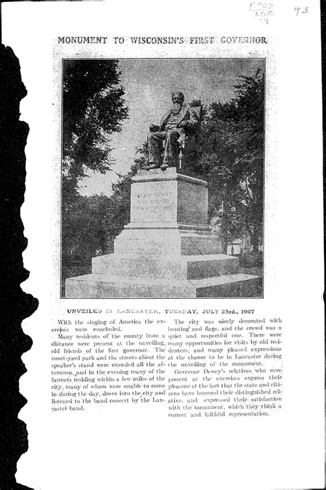 Large Crowd Attend Dewey Monument Unveiling Newspaper Article