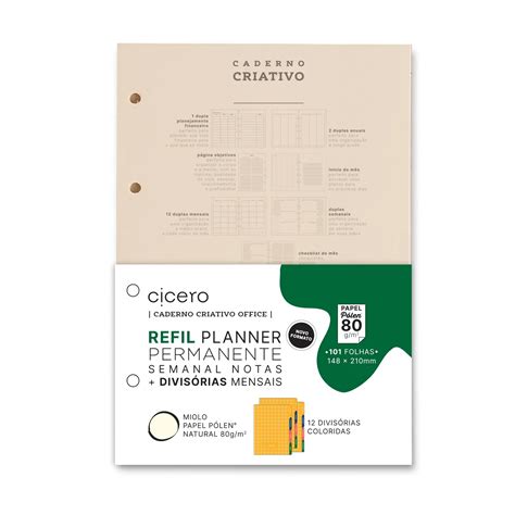 Refil Planner A Permanente Folhas Cicero Papelaria Capital