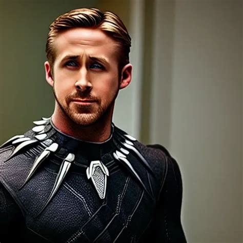 ryan gosling as black panther, 4 k, high detail, high | Stable Diffusion