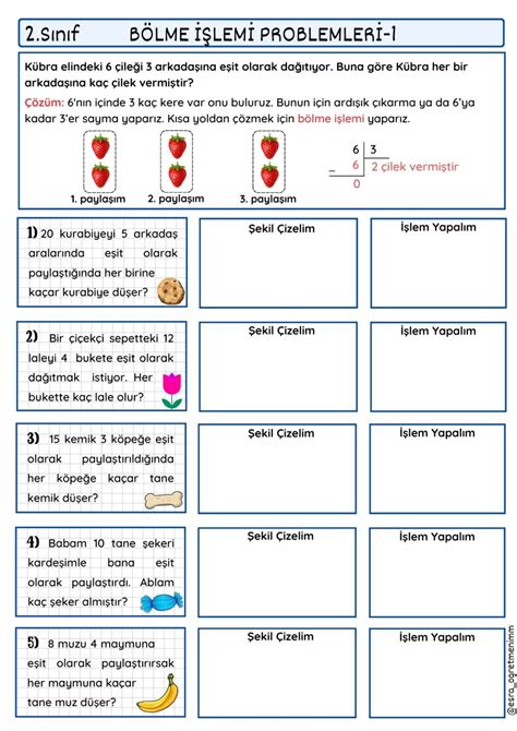 2 Sınıf Bölme İşlemi Problemleri 1 Eğlenerek Öğrenelim Esra Sarıahmet