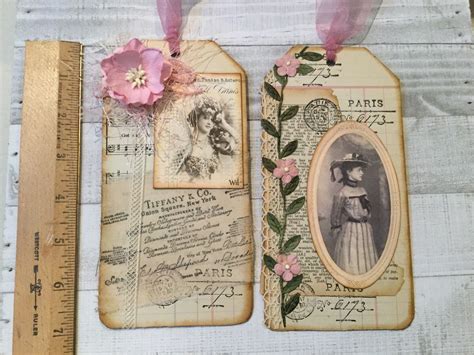 Inch Junk Journal Tags Etsy Vintage Junk Journal Junk Journal