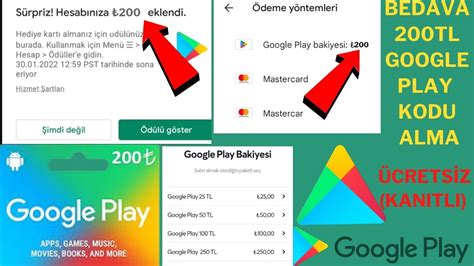 BEDAVA 200 DEĞERİNDE GOOGLE PLAY KODU KAZANMA Bedava Google Play