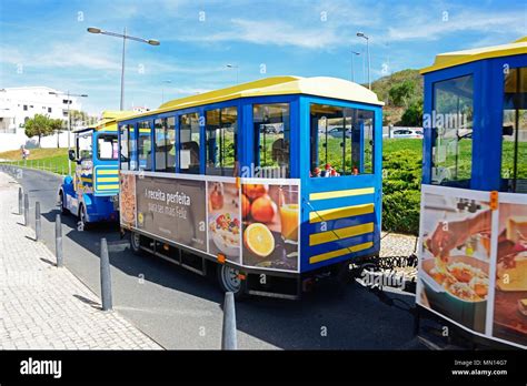 Tourist Land Train Along Av Infante Dom Henrique Albufeira Portugal