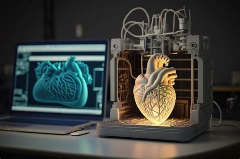 Premium Photo Creating Artificial Heart Medical D Printing Of Heart