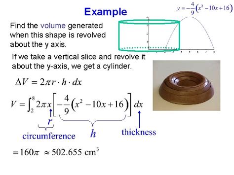 6 3 Volumes By Cylindrical Shells Example Find