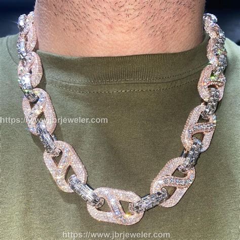 Crazy Design Bussdown 20mm VVS Baguette Moissanite Cuban Link Chain