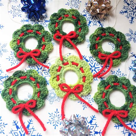 Crochet Wreath Ornament Free Pattern Add A Mini Crochet Wreath To Your