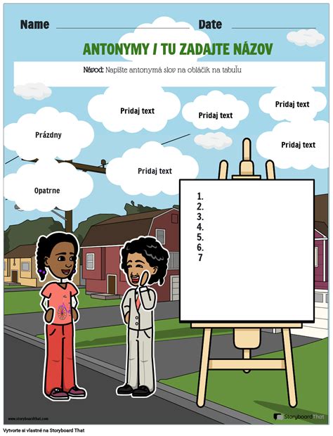 Pracovn List Antonym Storyboard Par Sk Examples