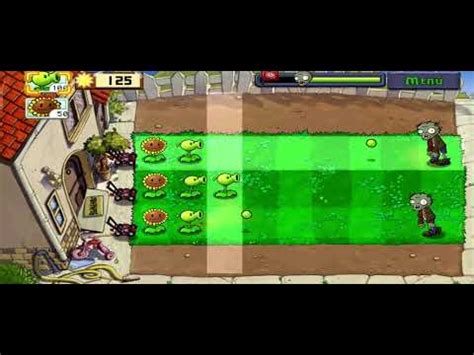 Jugando Plants Vs Zombies Nivel 1 2 YouTube