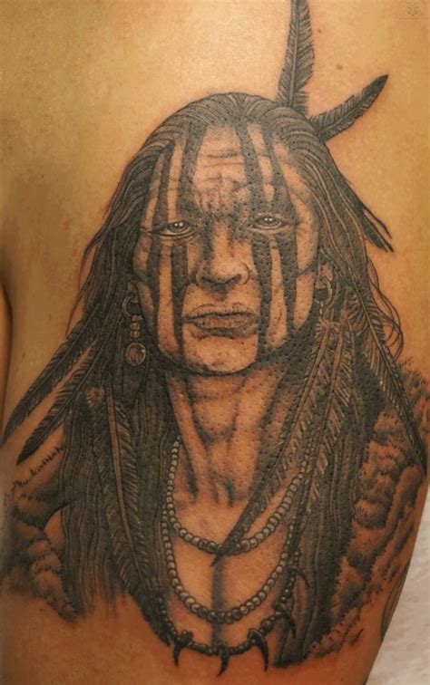 Black And Grey Indian Chief Tattoo Design For Half Sleeve in 2022 ...