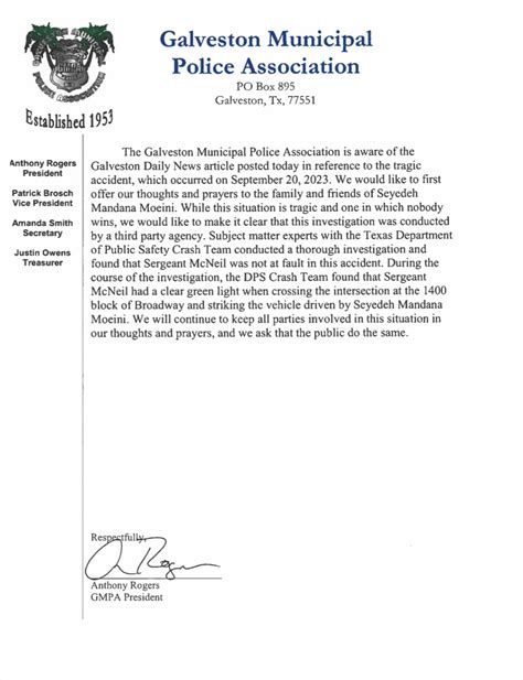 Response to the... - Galveston Municipal Police Association