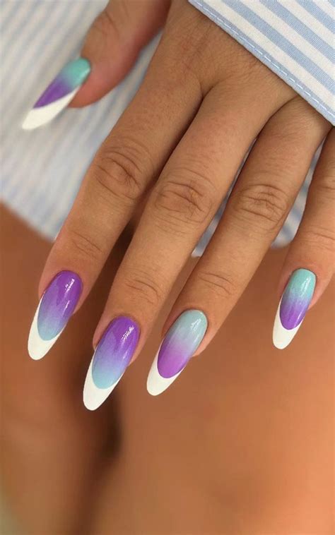 Embrace Autumn With Stunning Nail Art Ideas Ombre Peacock Tone White