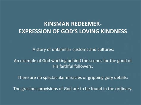 Ppt Kinsman Redeemer Expression Of Gods Loving Kindness Powerpoint