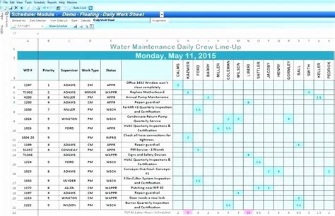 Weekly Staffing Schedule Template