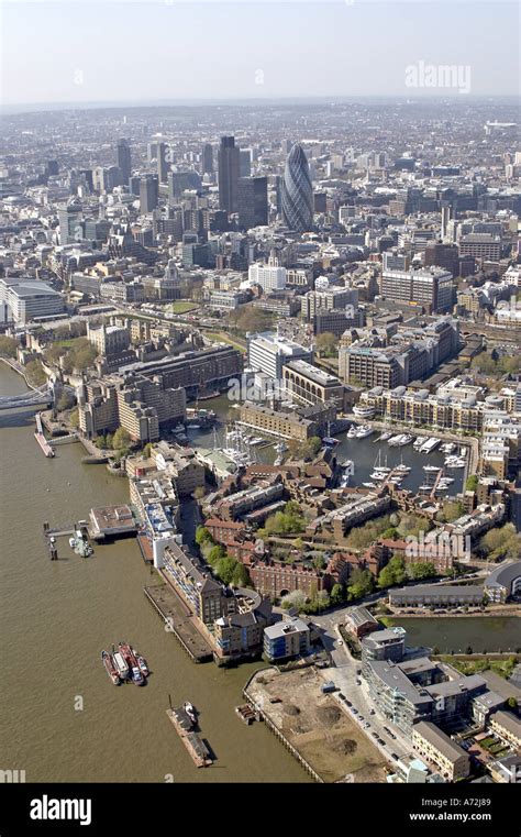 Aerial High Level Oblique View North West Of St Katharine S Docks Yacht