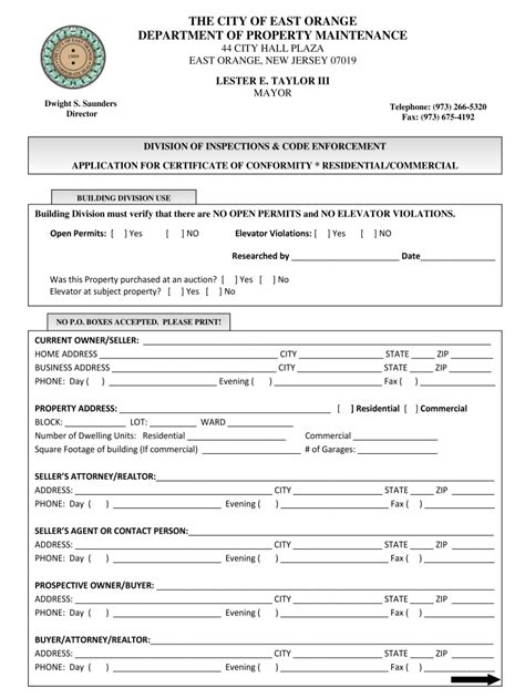 East Orange Certificate Of Occupancy Fill Out And Sign Online Dochub