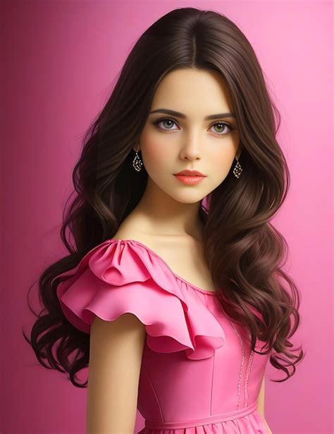 Una Mu Eca Barbie Con Un Vestido Rosa Foto Premium