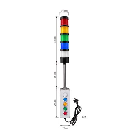 Machine 5 Colors Layers Led Signal Tower Light With Switch Signal