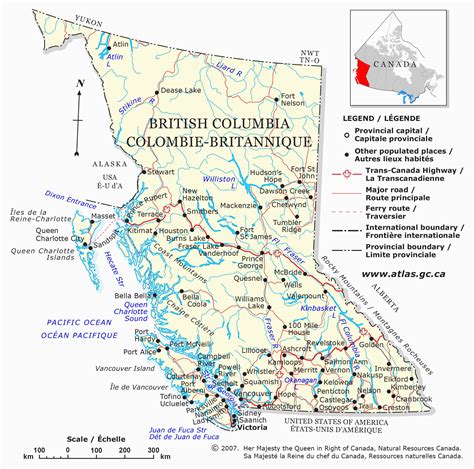 Western Canada Map with Cities | secretmuseum