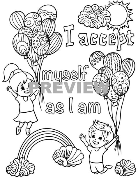 Positive Affirmation Coloring Pages Printable Just Click On The