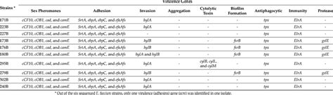 Virulence gene profiles based on the whole-genome sequencing of the ...