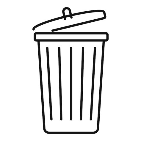 Premium Vector | Garbage bin icon outline garbage bin vector icon for ...