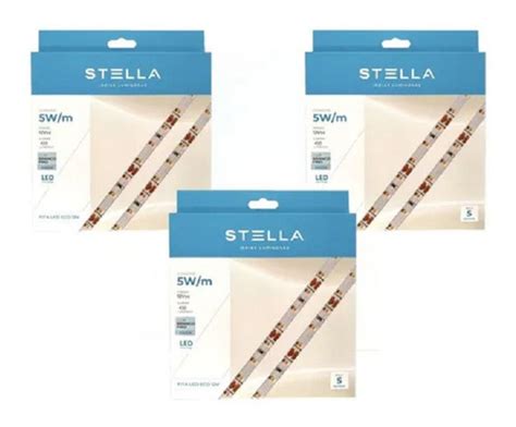 3 Fitas Led Profissional 5w M 2700k Ip20 12v 400lm 5m Stella