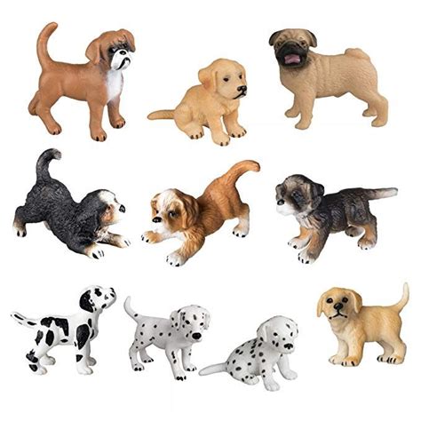 Toymany 12PCS Mini Dog Figurines Playset, Realistic Detailed Plastic ...