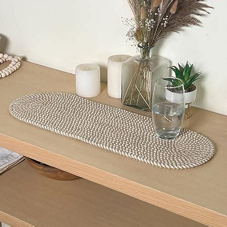 Amazon Chardin Home Oval Jute Cotton Woven Braided Table Runner