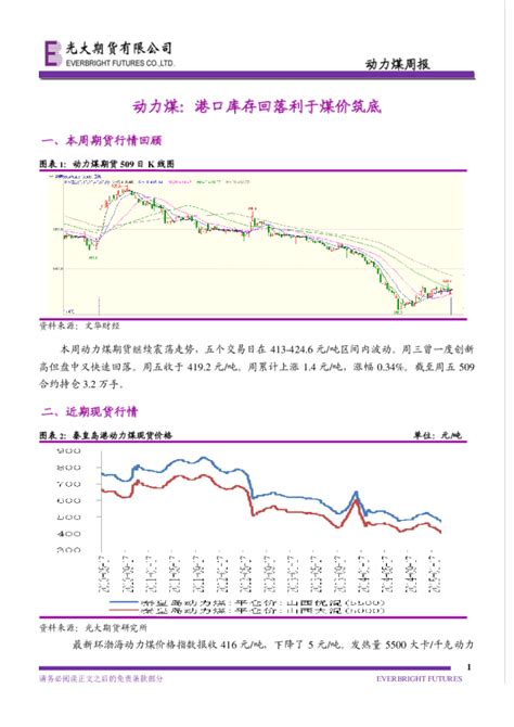 动力煤周报：动力煤：港口库存回落利于煤价筑底