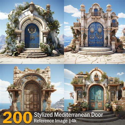 Artstation Stylized Mediterranean Door Reference Images 4k Artworks