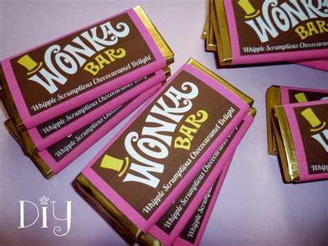 Wonka Bar Wrapper Template Wonka Bar Favor Willy Wonka Birthday Party ...