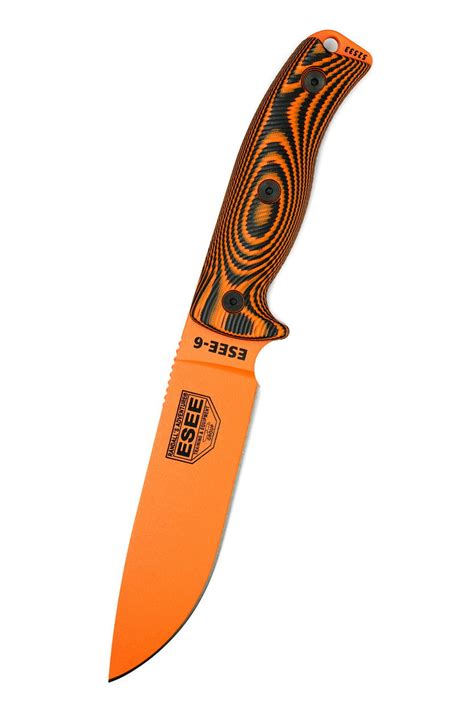 Esee 6por 006 Fixed Blade Knife Orange 1095 Carbon Steel And Orangeblack