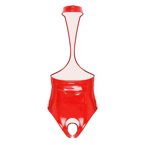 Women Sexy Lingerie Wetlook Leather Teddy Bodysuit Hollow Out Babydoll Nightwear EBay