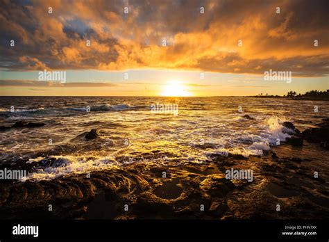 Hawaiian beach at sunrise Stock Photo - Alamy