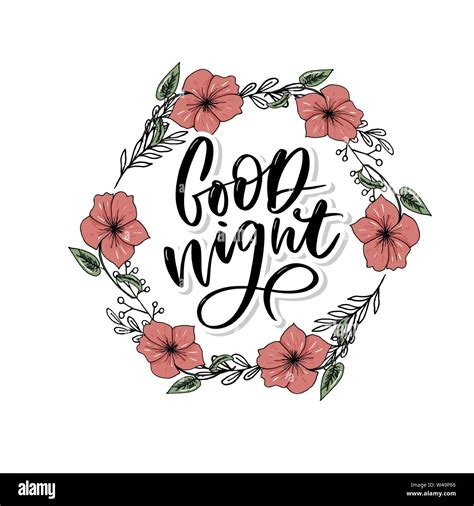 Good Night Hand Drawn Typography Poster T Shirt Hand Lettered