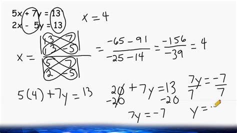 Cramer S Rule Solving A System Of Equations Youtube Db