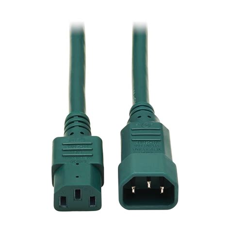 Heavy Duty C14 To C13 Computer Power Cord 3 Ft Green Eaton Tripp Lite