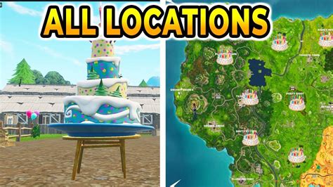 Fortnite Birthday Cake Locations Map