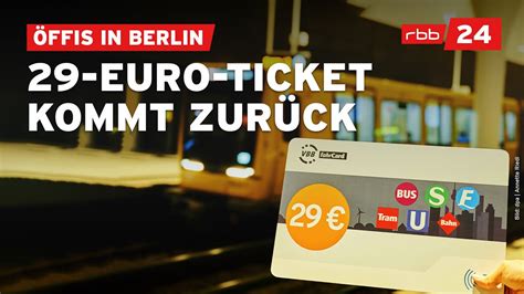 Berliner 29 Euro Ticket kommt 2024 zurück YouTube