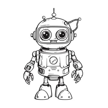 Cute Robot Outline PNG Transparent Images Free Download | Vector Files ...