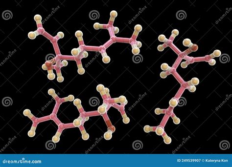 Linalool Molecule Structural Chemical Formula And Molecule Model On