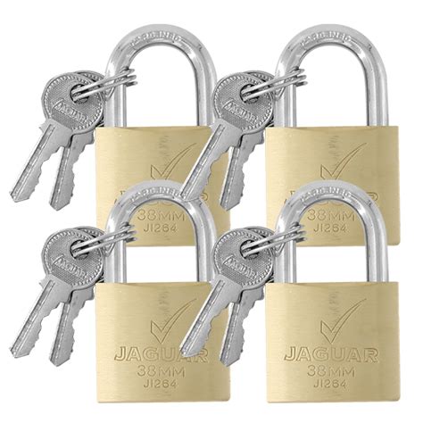 Jaguar Keyed Alike Padlocks 38MM 4 Pack BRIGHTS Hardware Shop Online