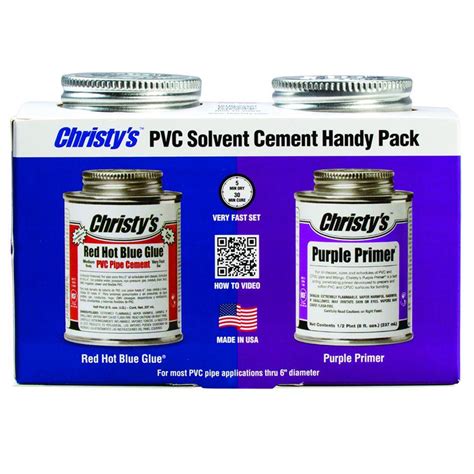 Christy's 8 oz. PVC Red Hot Blue Glue and Purple Primer Handy Pack ...