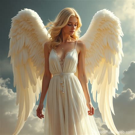 Blonde Angel With Large Wings Stable Diffusion Online